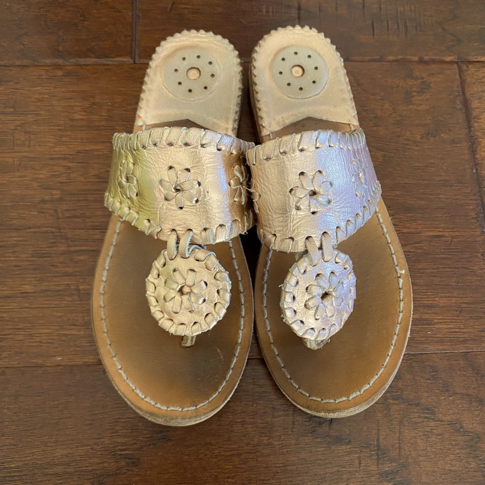 Jack Rogers Miss Hamptons rose gold sandals